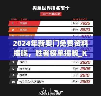 2024年新奥门免费资料揭晓,胜者榜单揭晓_KTS530.41动态版