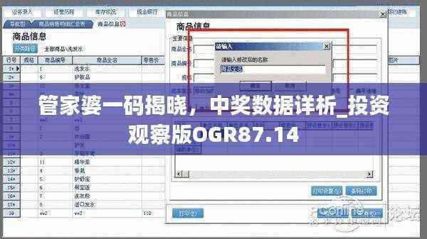 管家婆一码揭晓,中奖数据详析_投资观察版OGR87.14