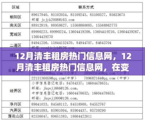 12月清丰租房热门信息,变化与学习的起点,自信与成就的新篇章