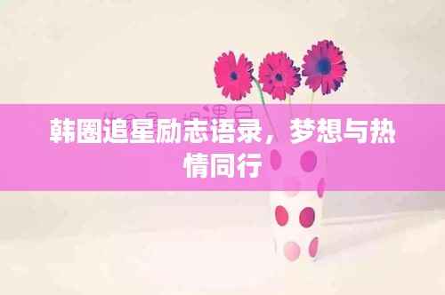 韩圈追星励志语录,梦想与热情同行