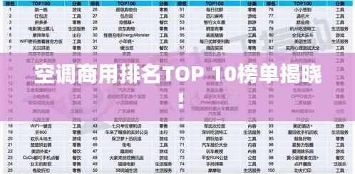 空调商用排名TOP 10榜单揭晓!