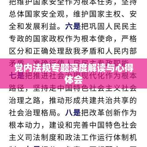 党内法规专题深度解读与心得体会